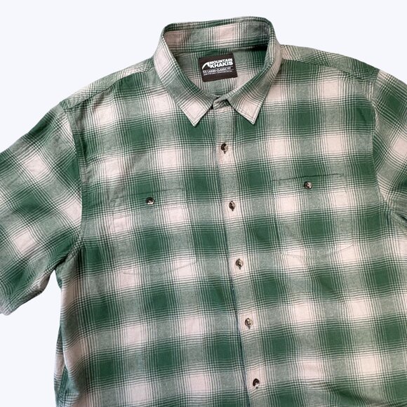 Mountain Khakis Men's Short Sleeve Shirt Size XX Large Green and Tan - Picture 3 of 9